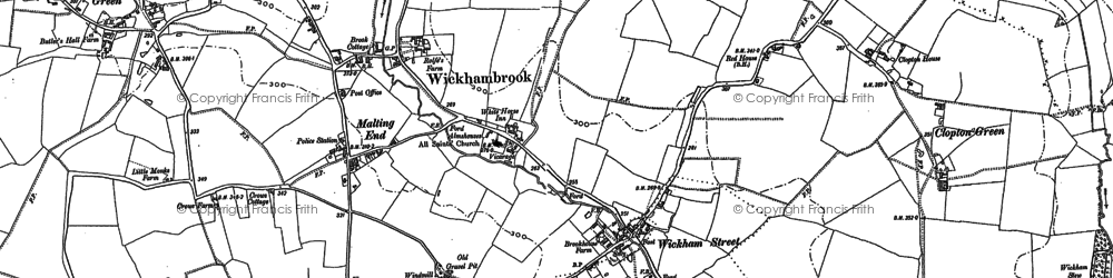 Old map of Ashfield Green in 1884