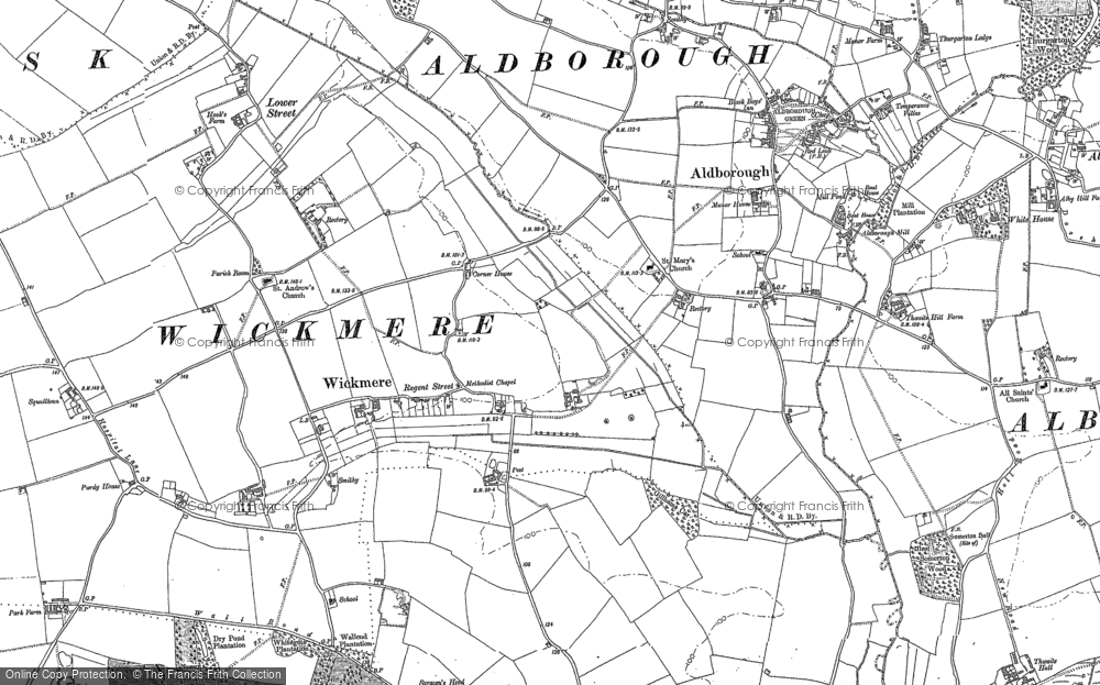 Old Map of Historic Map covering Lower Street in 1885