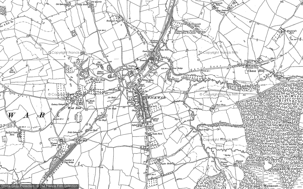 Old Map of Historic Map covering Chase Hill in 1881