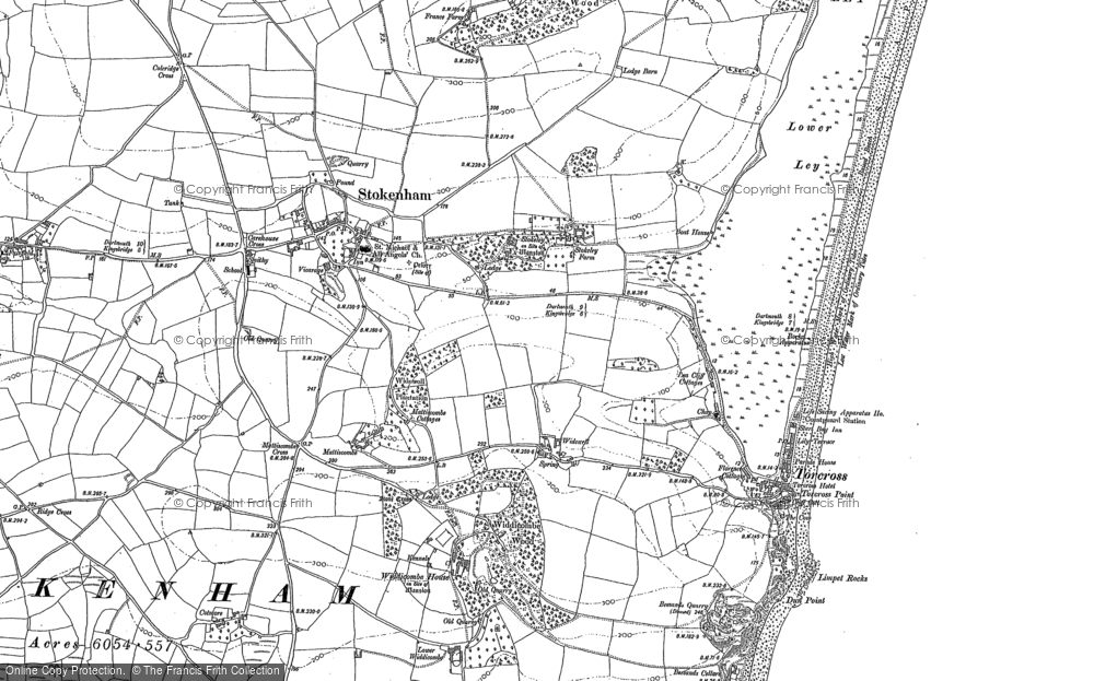 Old Map of Historic Map covering Widdicombe Ho in 1905