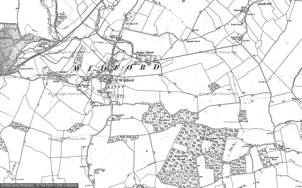 Old Map of Historic Map covering Wynches in 1919