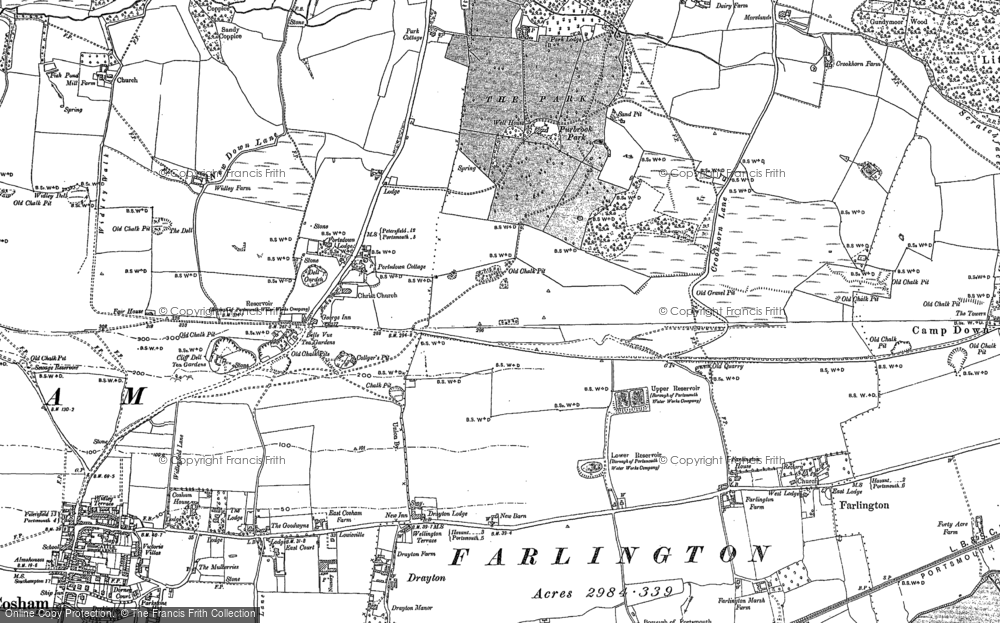 Old Map of Widley, 1895 - 1907 in 1895