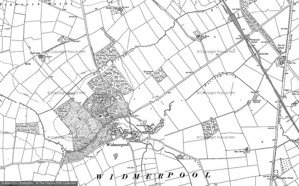 Old Map of Widmerpool, 1883 - 1899 in 1883