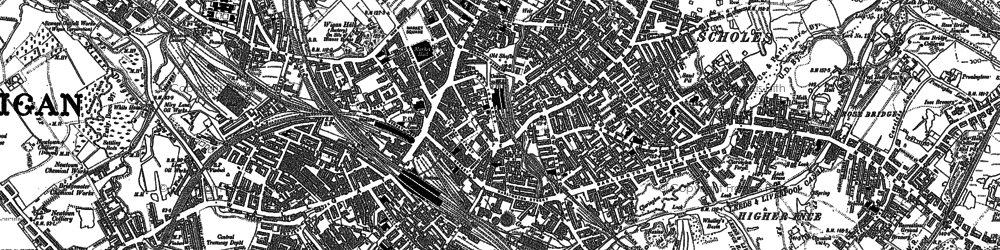 Old map of Scholes in 1892