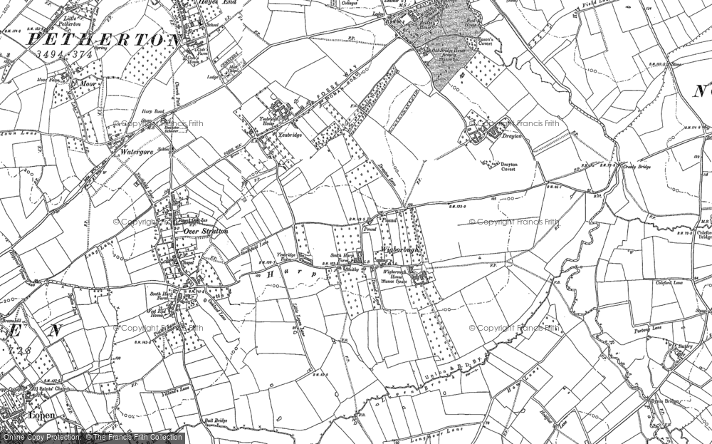 Old Map of Historic Map covering Lower Stratton in 1886