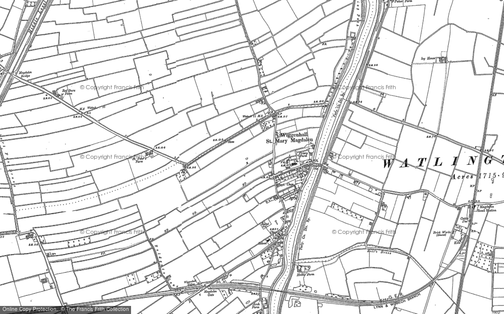 Old Map of Wiggenhall St Mary Magdalen, 1884 - 1886 in 1884