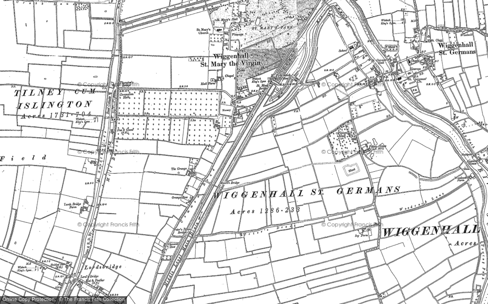 Old Map of Wiggenhall St Mary the Virgin, 1884 - 1886 in 1884