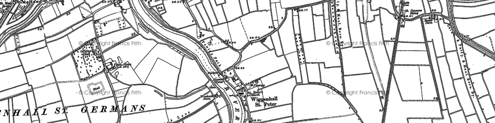 Old map of Wiggenhall St Peter in 1884