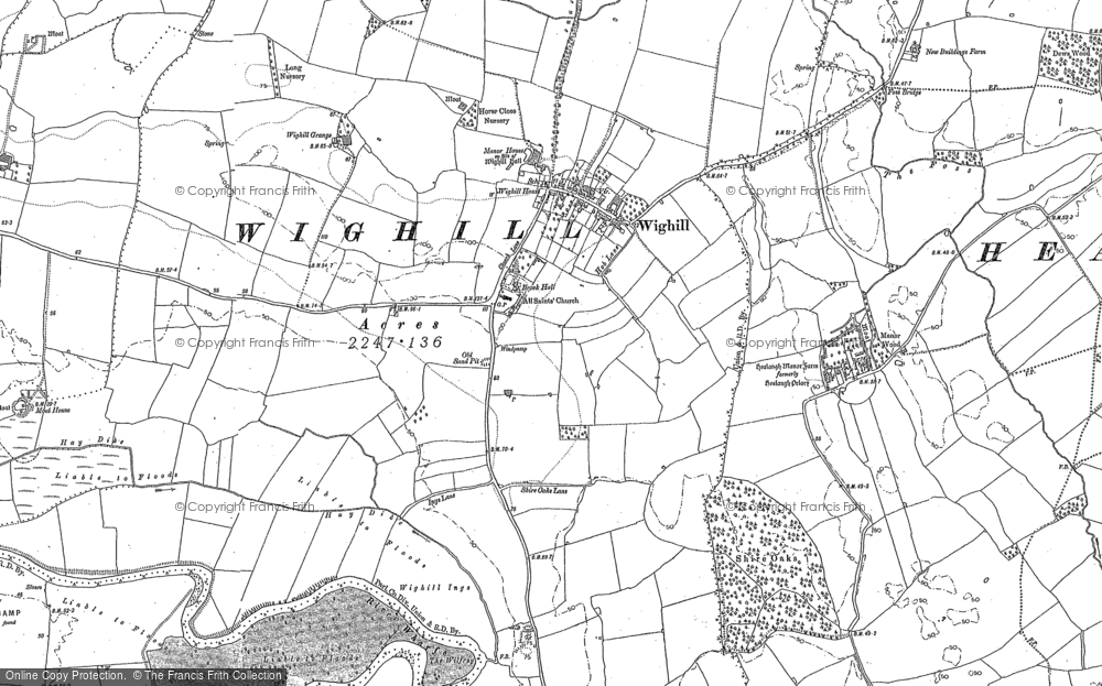 Old Map of Wighill, 1891 in 1891