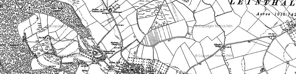 Old map of Bury Court in 1885