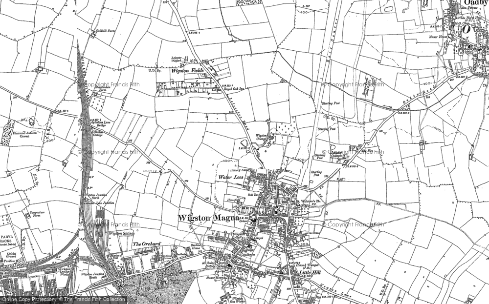 Old Map of Wigston, 1885 in 1885