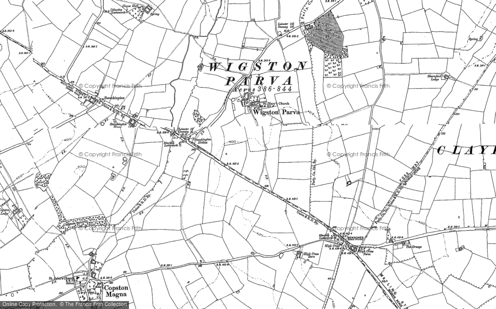 Old Map of Wigston Parva, 1901 - 1902 in 1901