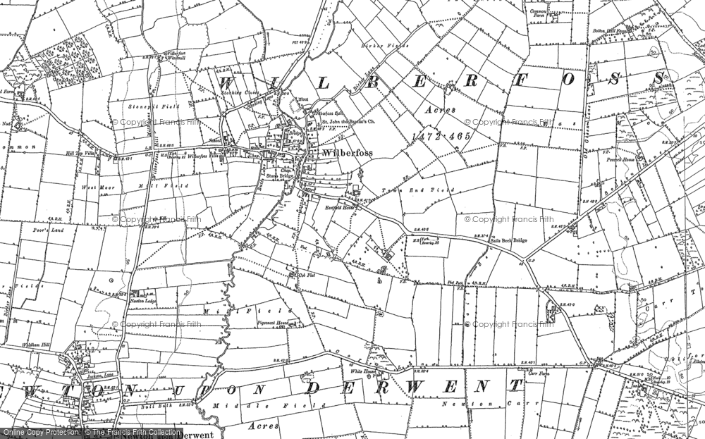 Old Map of Wilberfoss, 1891 in 1891