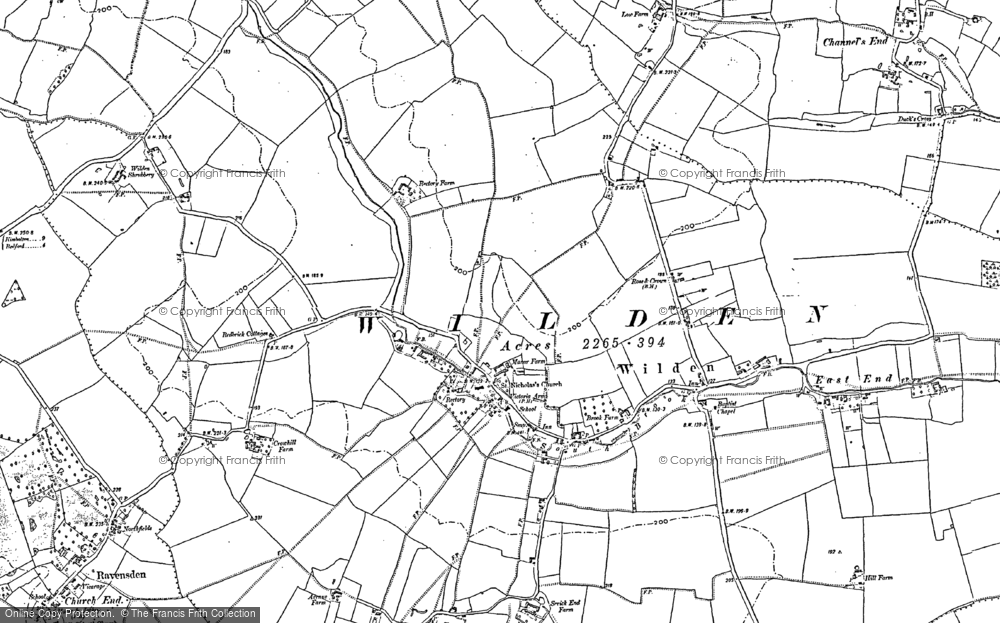 Old Map of Historic Map covering Sevick End in 1882