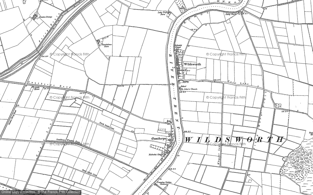 Old Map of Wildsworth, 1885 - 1905 in 1885