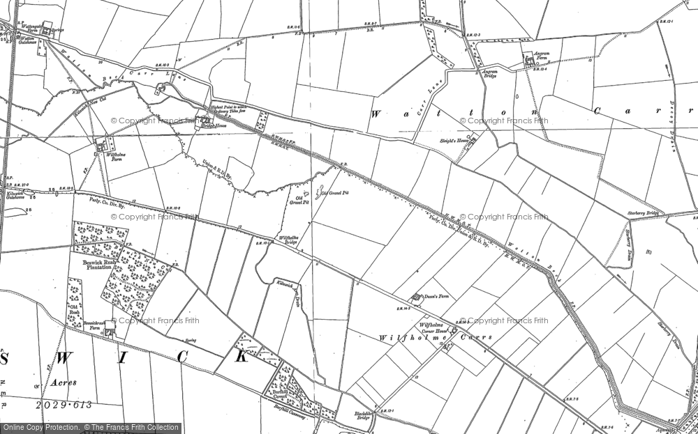 Old Map of Historic Map covering Beswick Rush Plantn in 1890