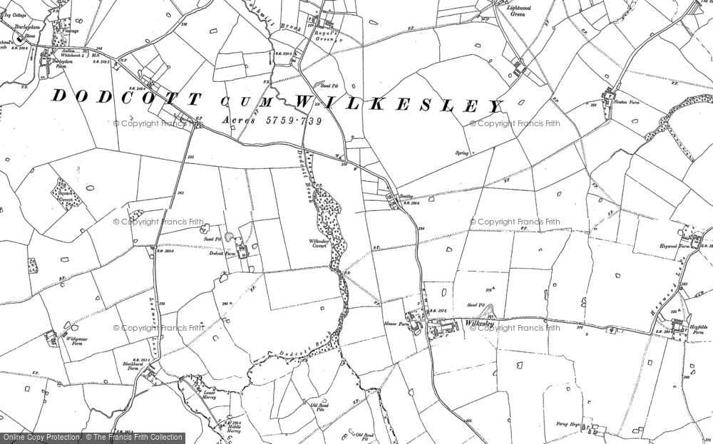 Old Map of Historic Map covering New Woodhouses in 1879