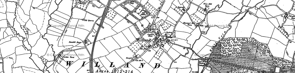 Old map of Willand in 1887