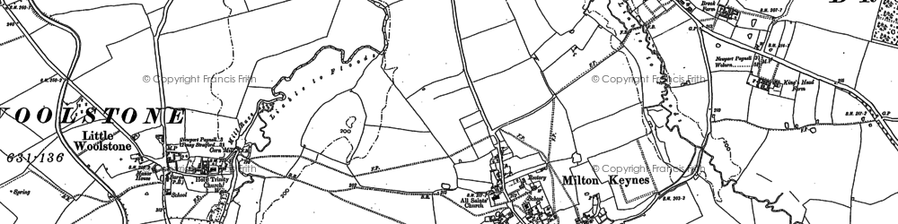 Old map of Willen Lake in 1924