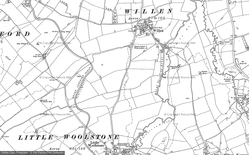 Old Map of Willen Park, 1924 in 1924