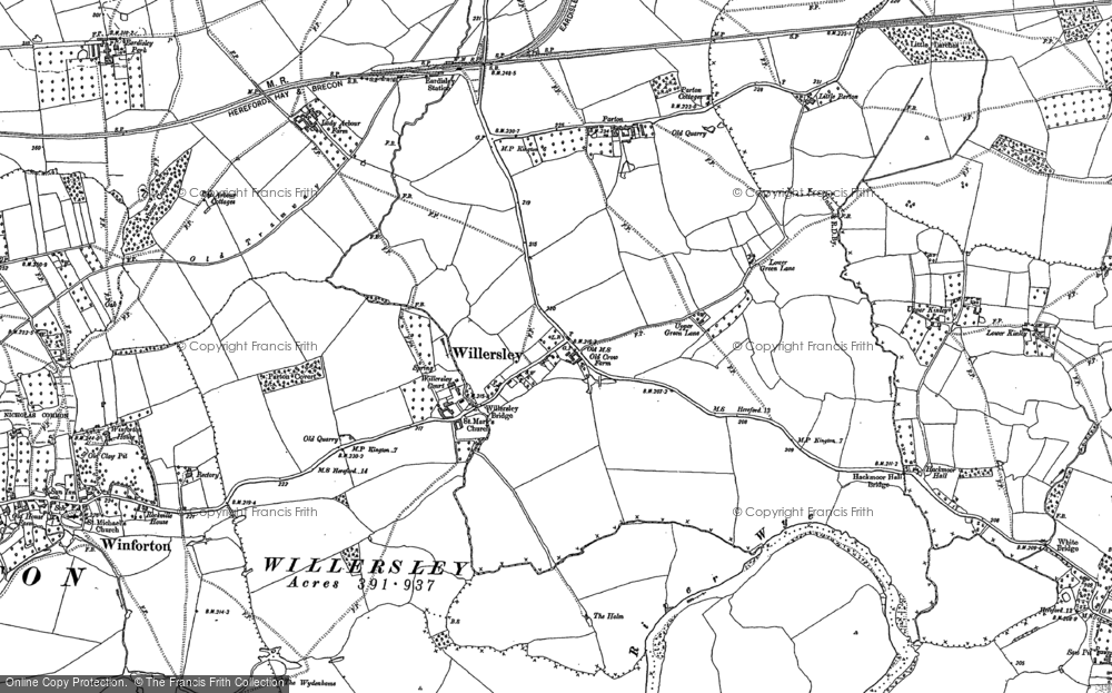 Old Map of Willersley, 1886 in 1886