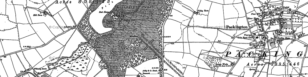 Old map of Willesley in 1882