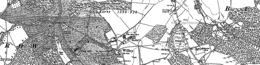 Old map of Willey in 1882