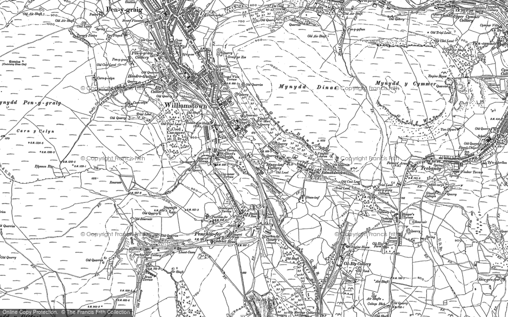 Old Map of Historic Map covering Edmondstown in 1898