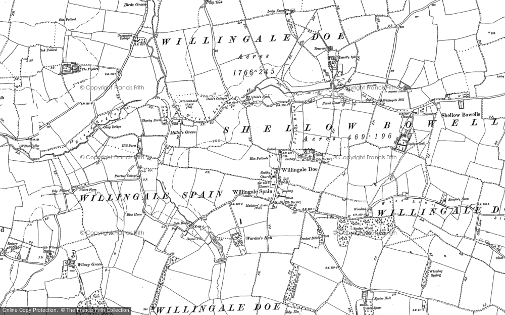 Old Map of Willingale, 1895 in 1895