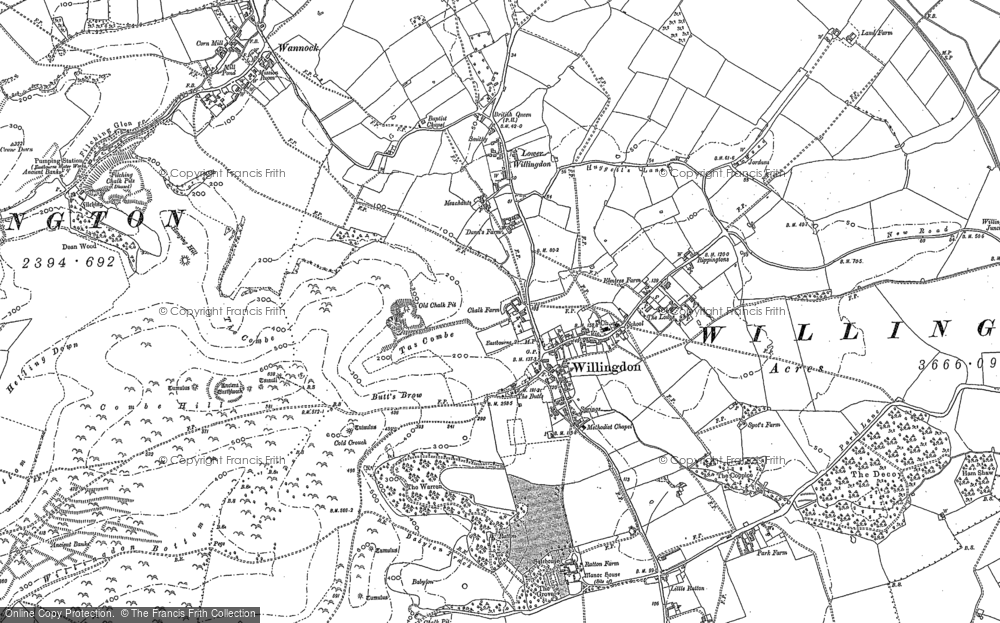 Old Map of Historic Map covering Foulride Green in 1908