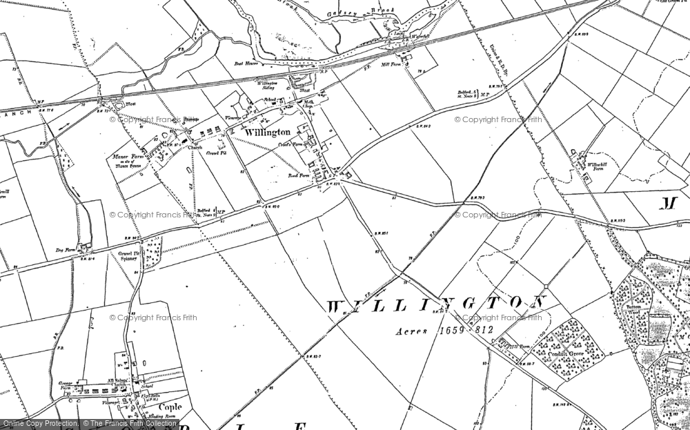 Old Map of Willington, 1882 in 1882