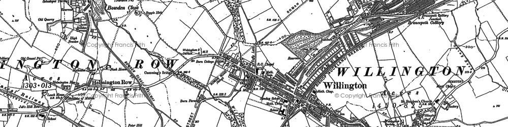 Old map of Willington in 1896