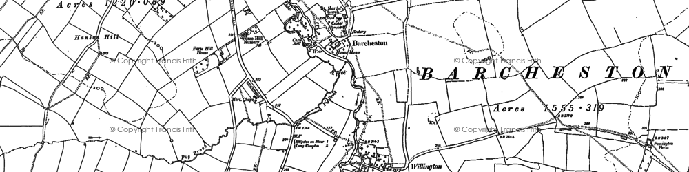 Old map of Willington in 1900