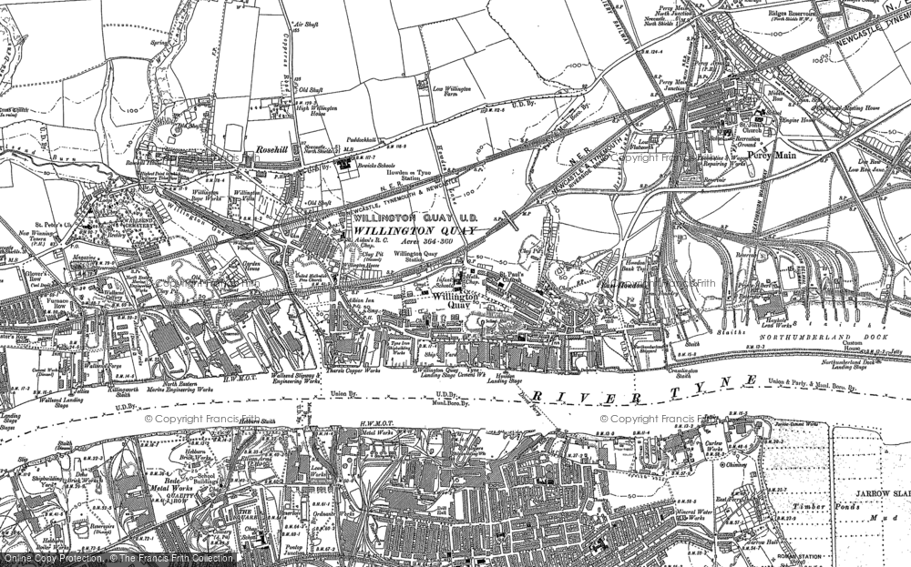 Old Map of Historic Map covering Hebburn Colliery in 1895