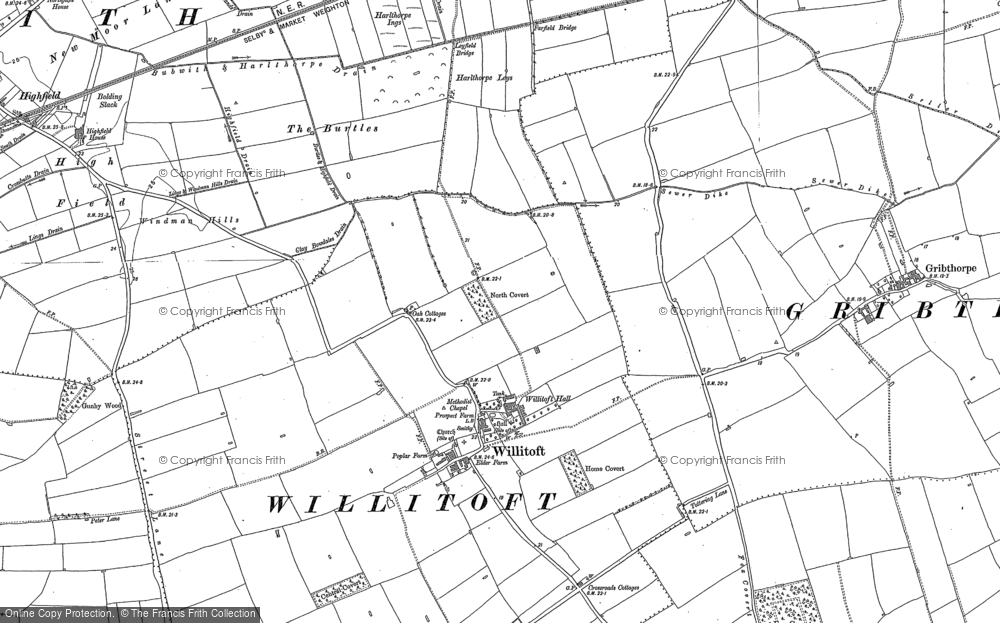 Old Map of Willitoft, 1889 in 1889