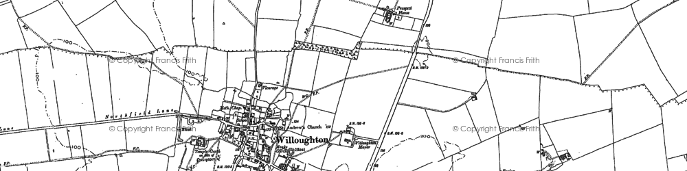 Old map of Willoughton in 1885