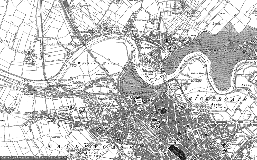 Old Map of Willow Holme, 1888 - 1899 in 1888