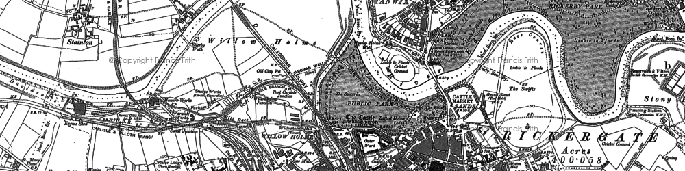 Old map of Willow Holme in 1888