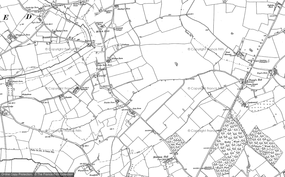Old Map of Historic Map covering Bannister Green in 1895