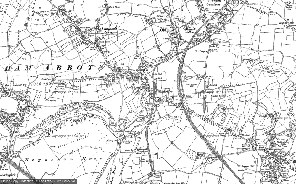 Old Map of Historic Map covering Bitton Hill in 1902
