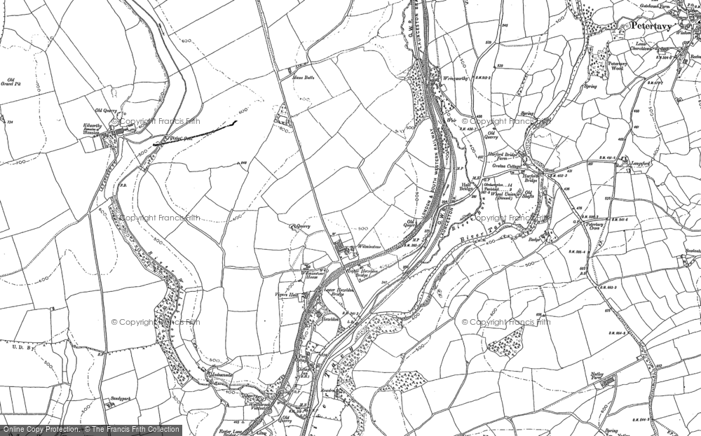 Old Map of Historic Map covering Kelly College in 1883