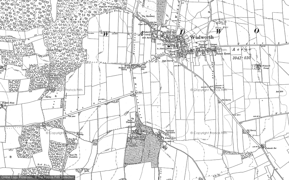 Old Map of Historic Map covering Windmill Hill in 1891