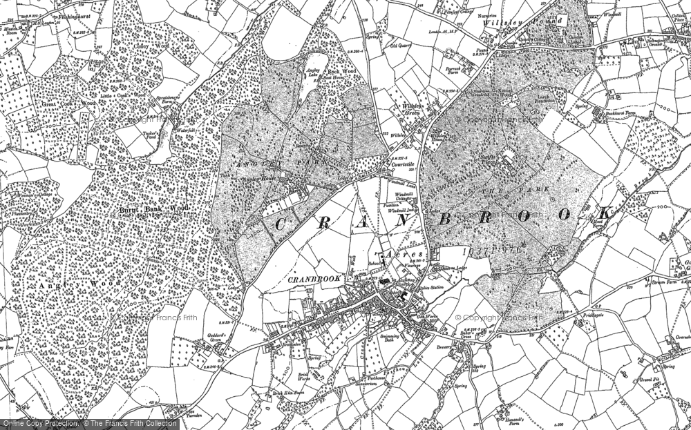 Old Map of Historic Map covering Baker's Cross in 1895