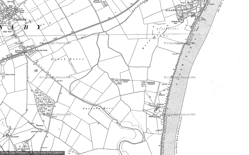 Old Map of Historic Map covering Hilderthorpe in 1909