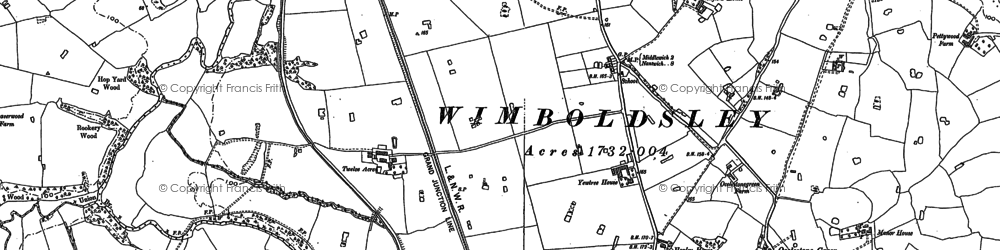 Old map of Wimboldsley Hall in 1897