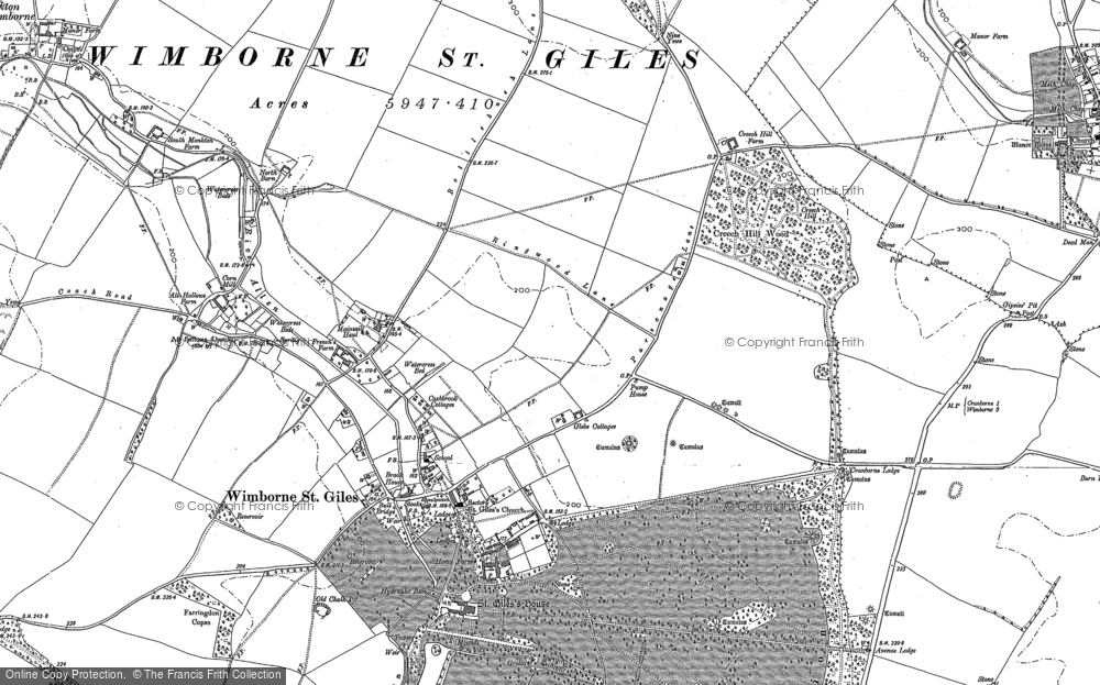 Old Map of Wimborne St Giles, 1886 - 1900 in 1886