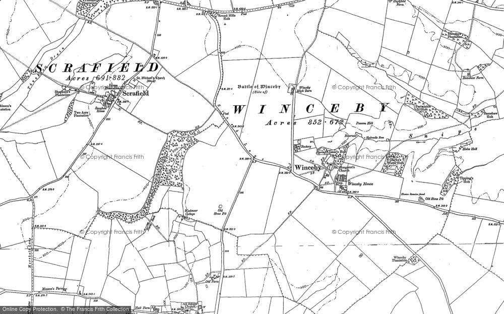 Old Map of Winceby, 1887 in 1887