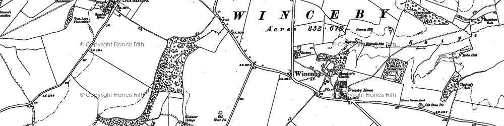 Old map of Winceby in 1887