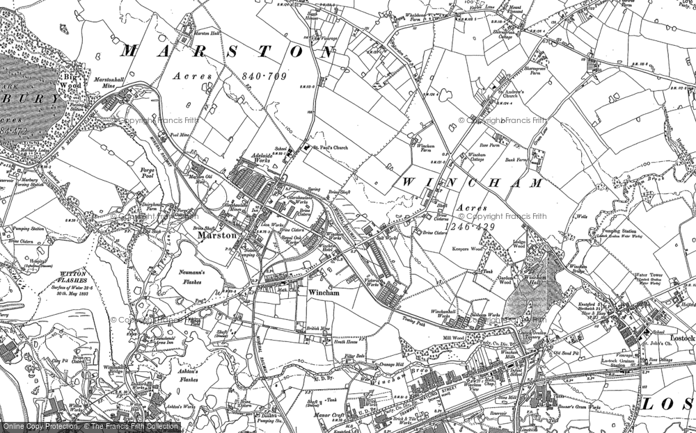 Old Map of Historic Map covering Wincham Hall (Hotel) in 1897