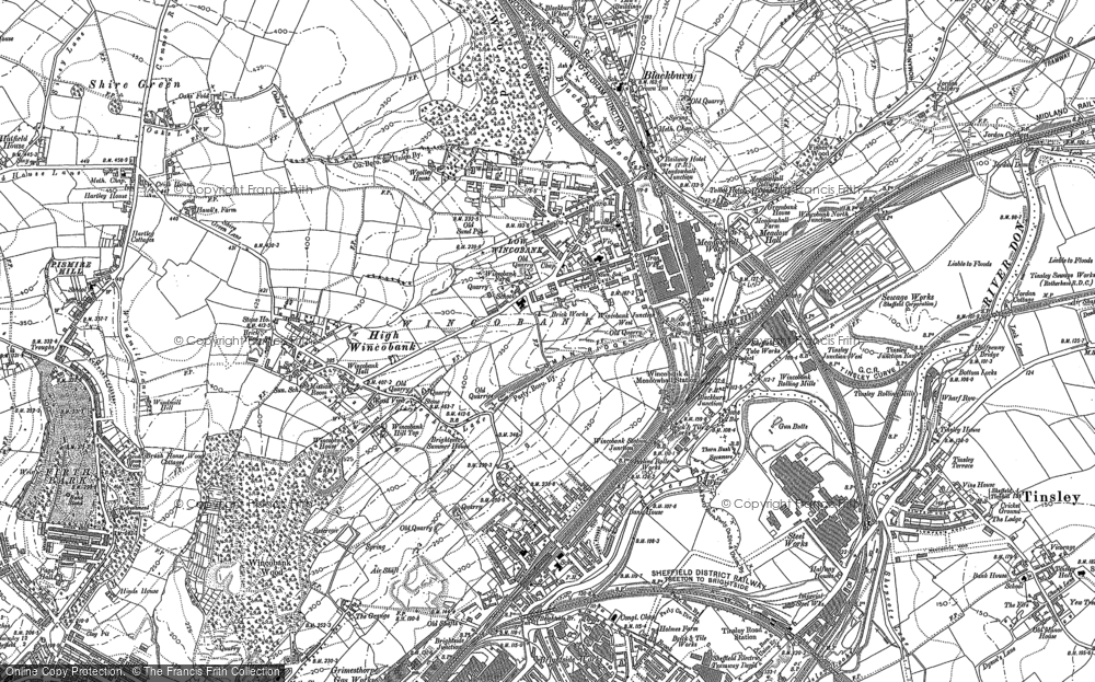 Old Map of Historic Map covering Pismire Hill in 1890